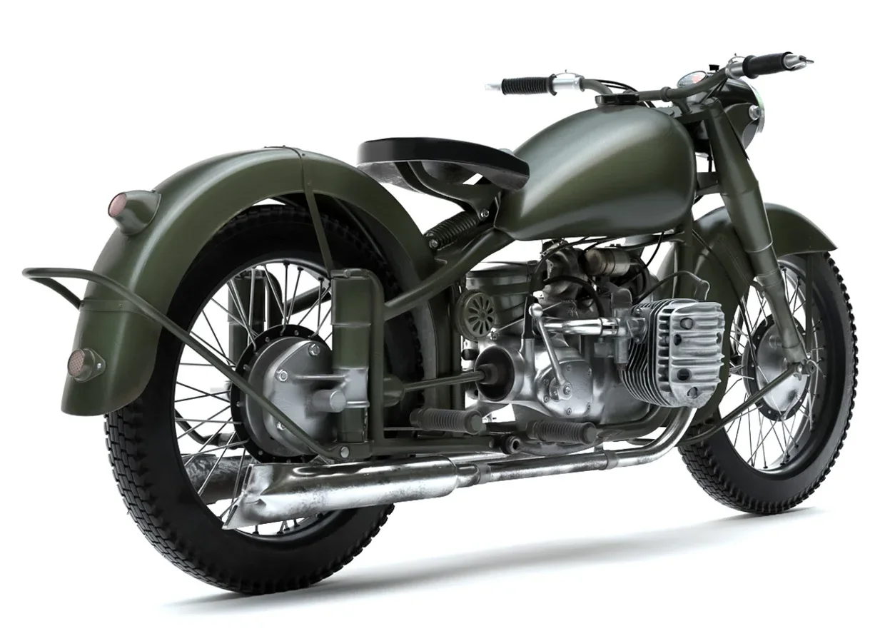 Детализированная 3D модель мотоцикла М-72