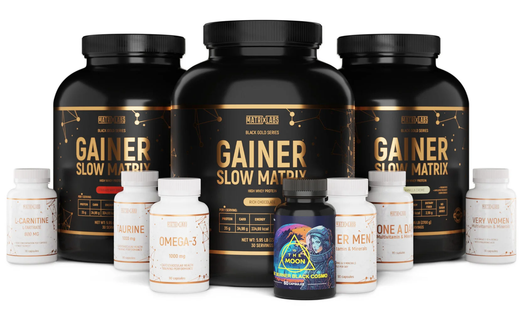 Линейка спортивного питания MatrixLabs в 3D графике