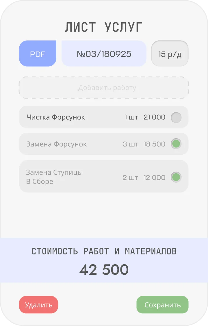 Веб-приложение для автосервиса - главная панель управления